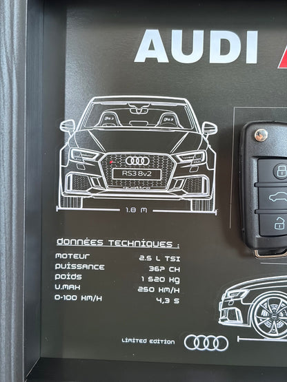 Framed decorative key for Audi RS6 C7