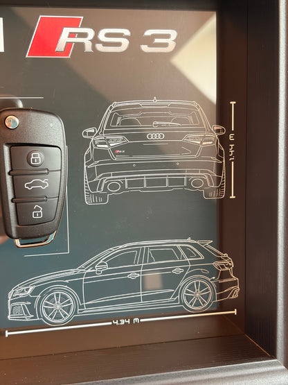 Cadre avec clé décorative de Audi RS3 8v1