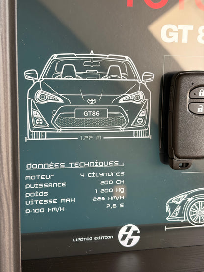Cadre avec clé décorative de Toyota GT86