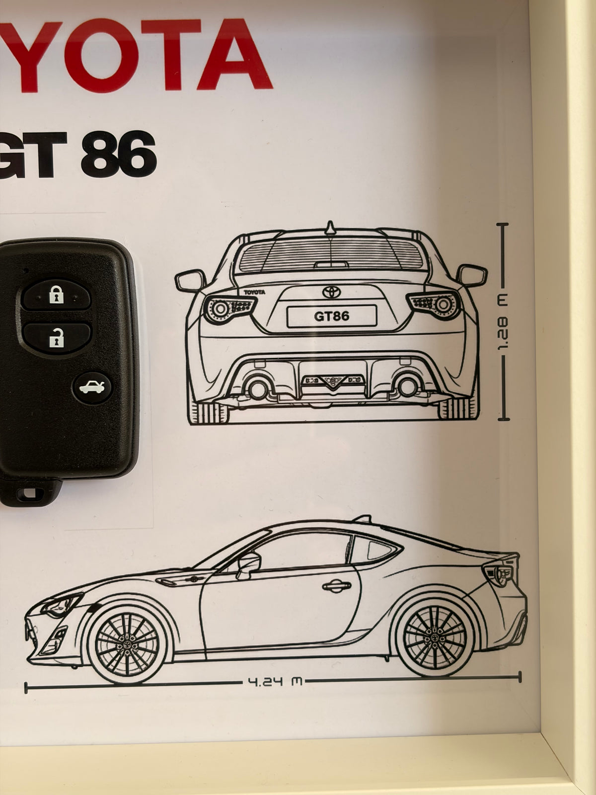 Cadre avec clé décorative de Toyota GT86