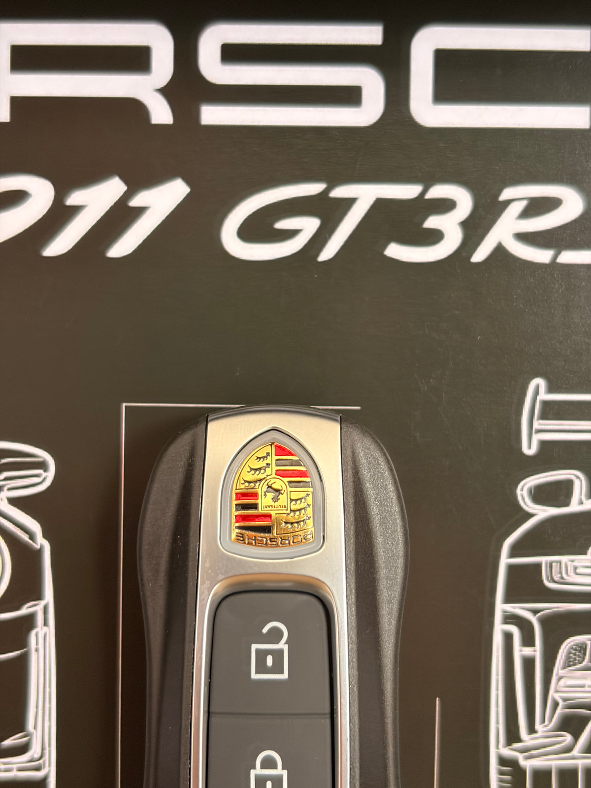Cadre avec clé décorative de Porsche 911 GT3 RS