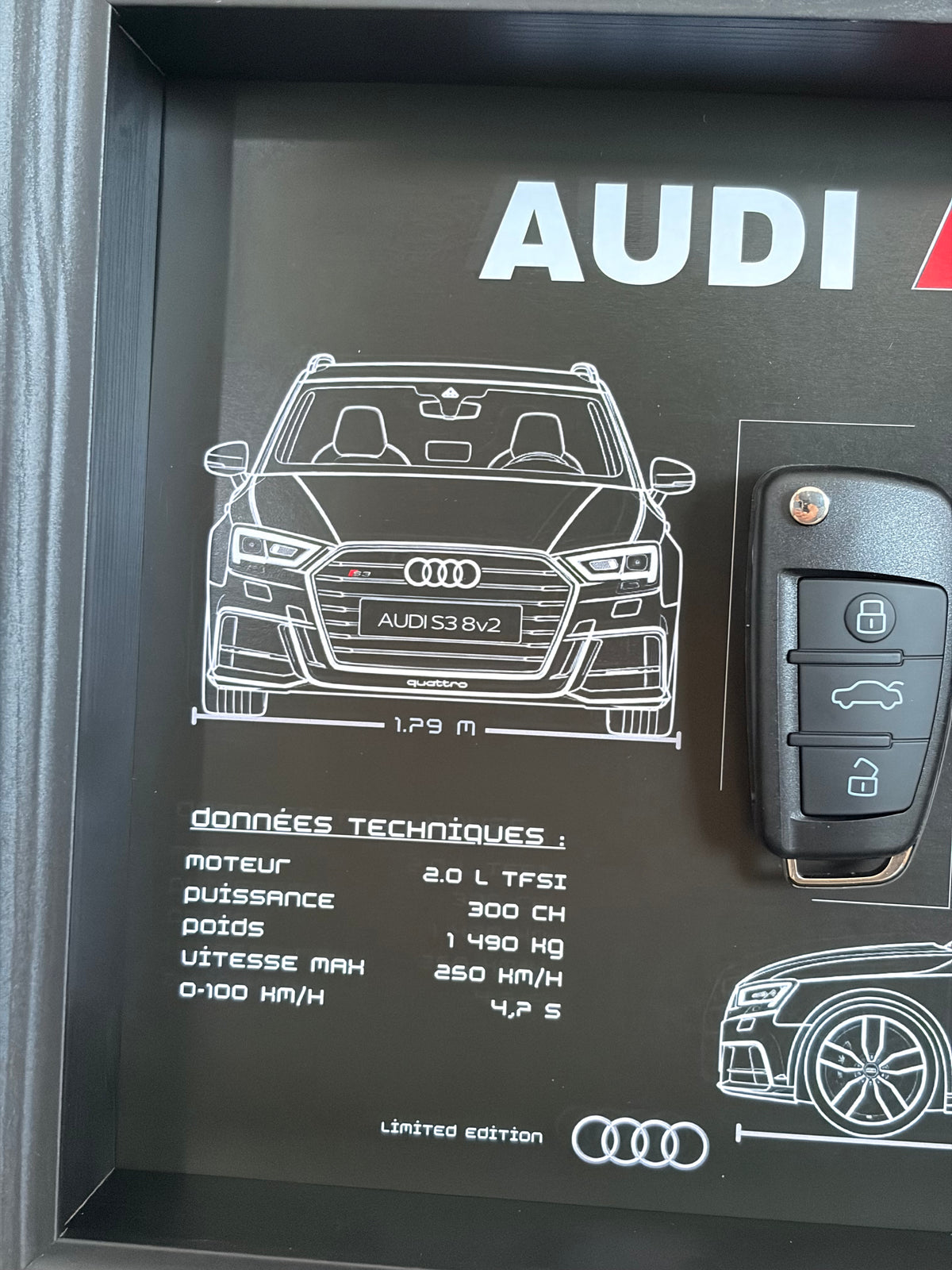 Cadre avec clé décorative de Audi S3 8v2