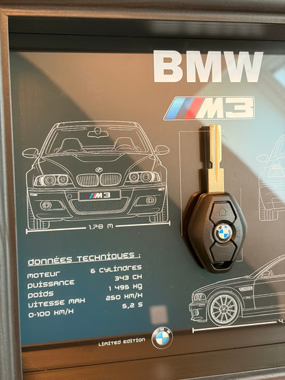Cadre avec clé décorative de BMW M3 E46