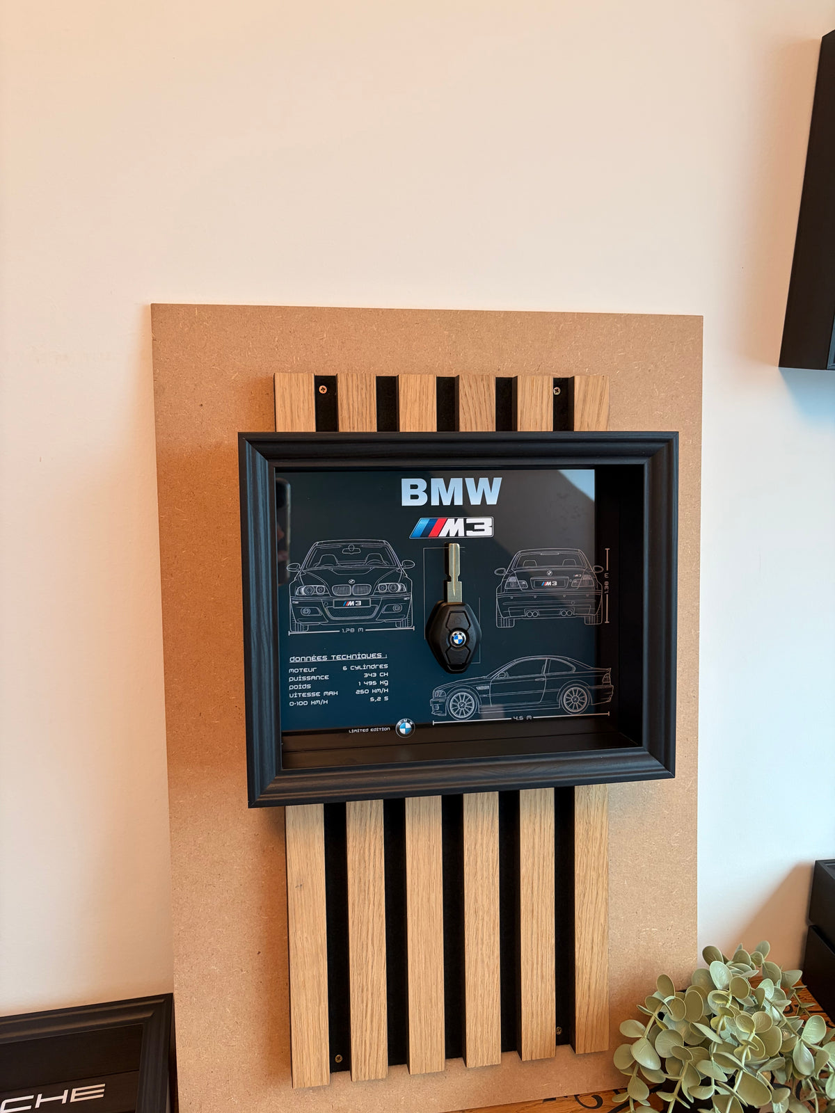 Cadre avec clé décorative de BMW M3 E46