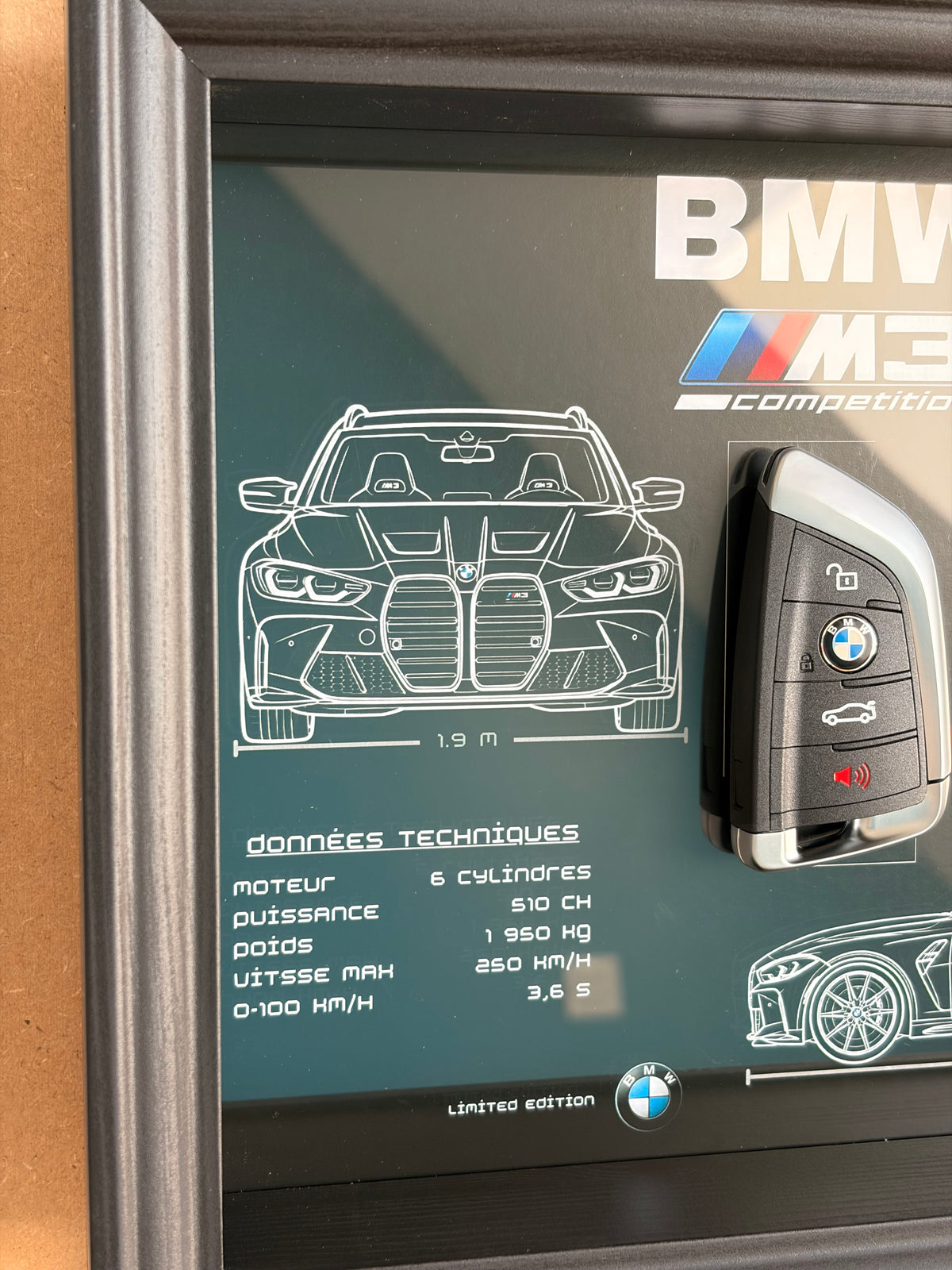 Cadre avec clé décorative de BMW M3 G81 Touring compétition