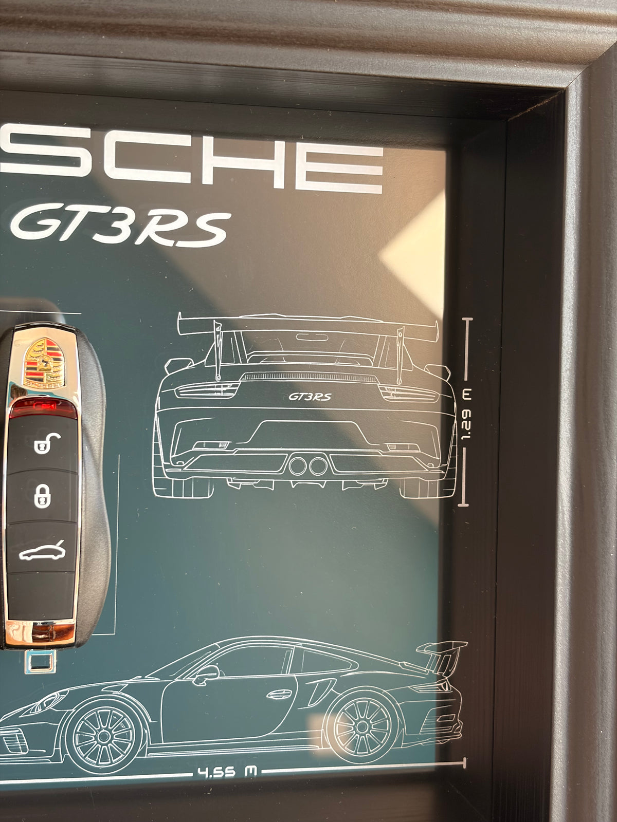 Cadre avec clé décorative de Porsche 911 GT3 RS