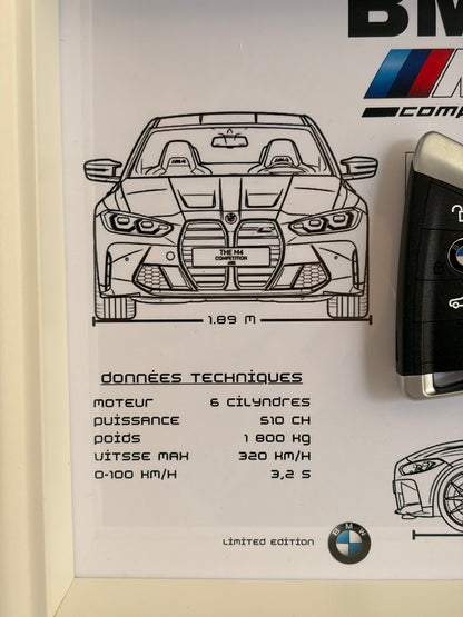 Cadre avec clé décorative de BMW M4 G82 compétition