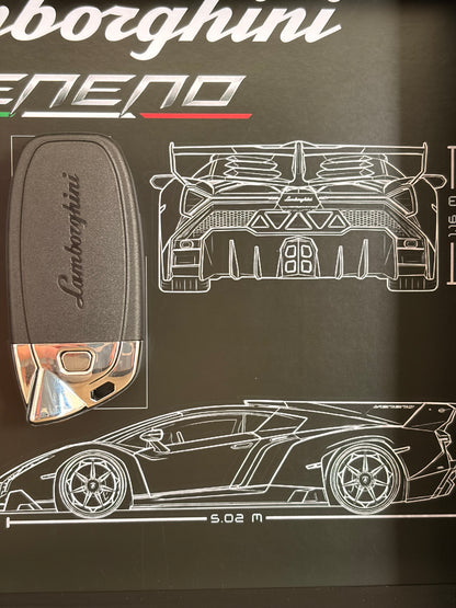 Cadre avec clé décorative de Lamborghini Veneno