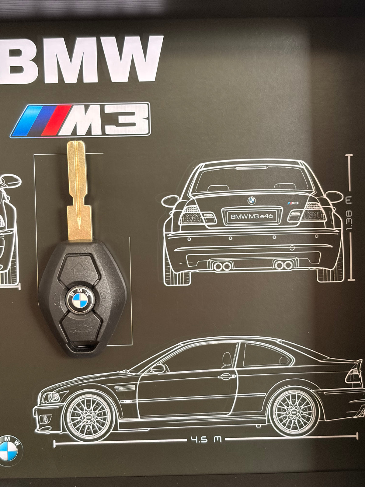 Frame with decorative key of BMW M3 E92