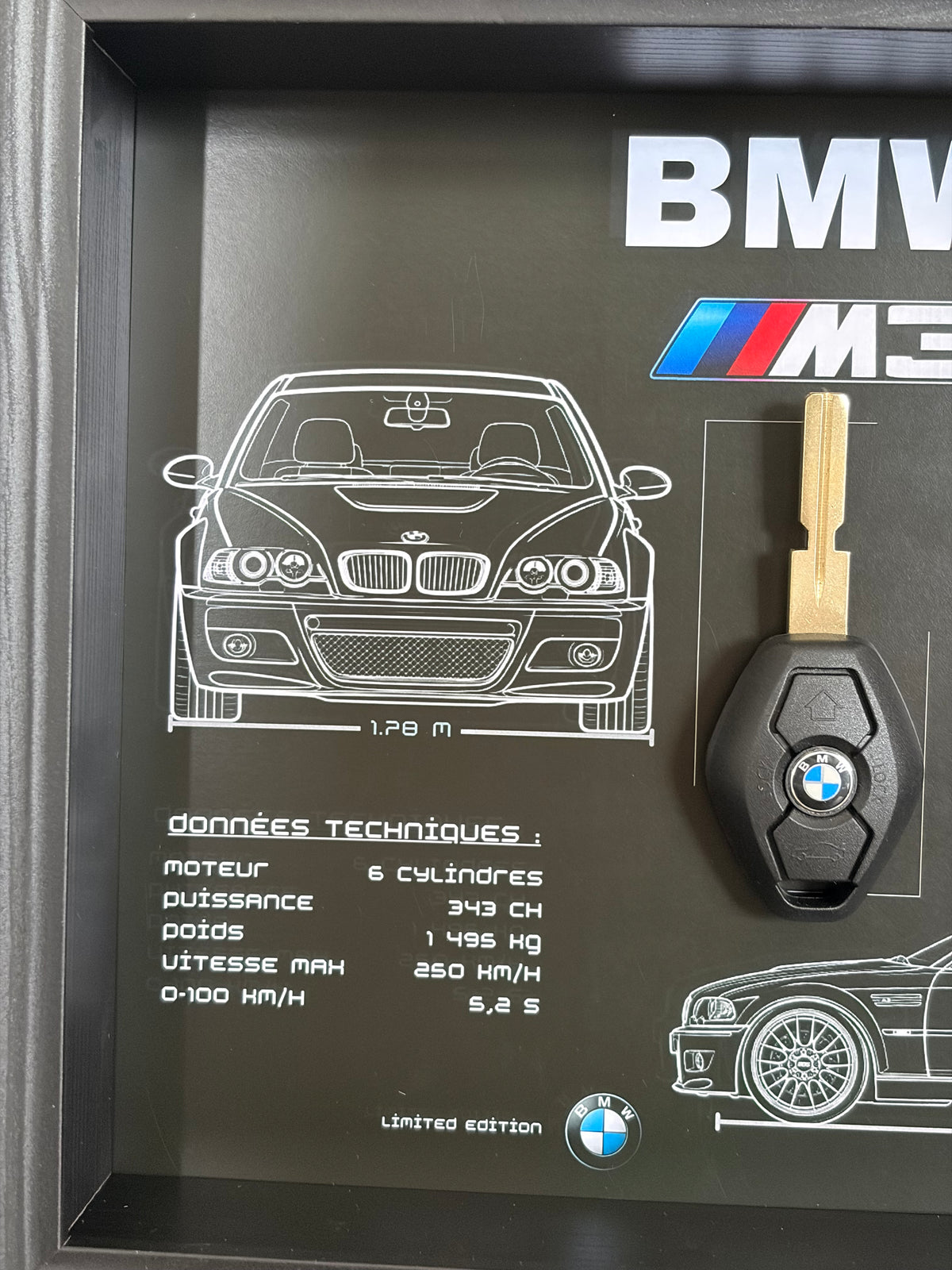 Frame with decorative key of BMW M3 E92