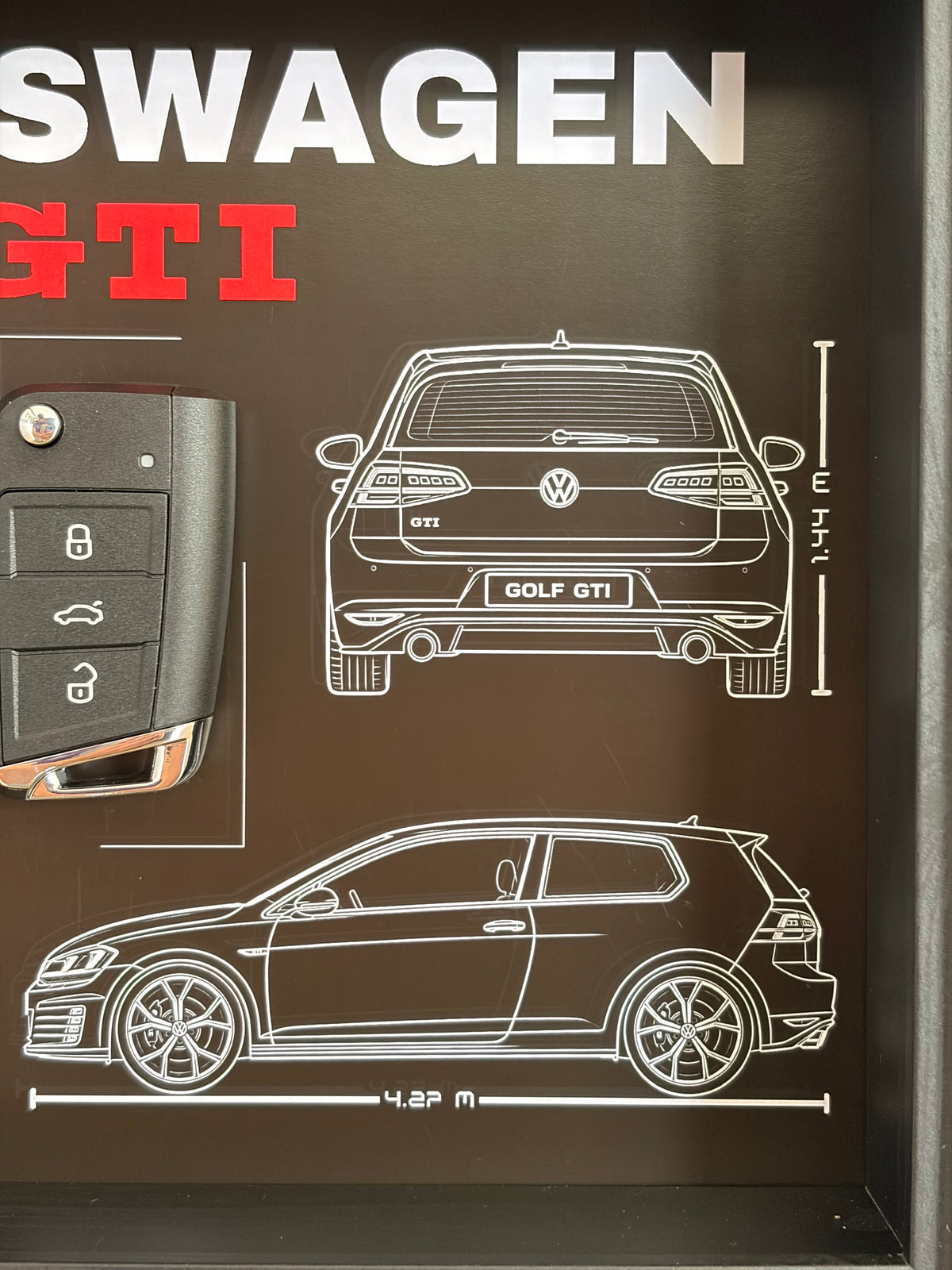 Cadre avec clé décorative de Golf 7 GTI