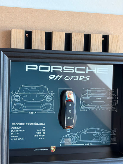 Cadre avec clé décorative de Porsche 911 GT3 RS