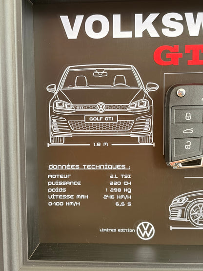Cadre avec clé décorative de Golf 7 GTI