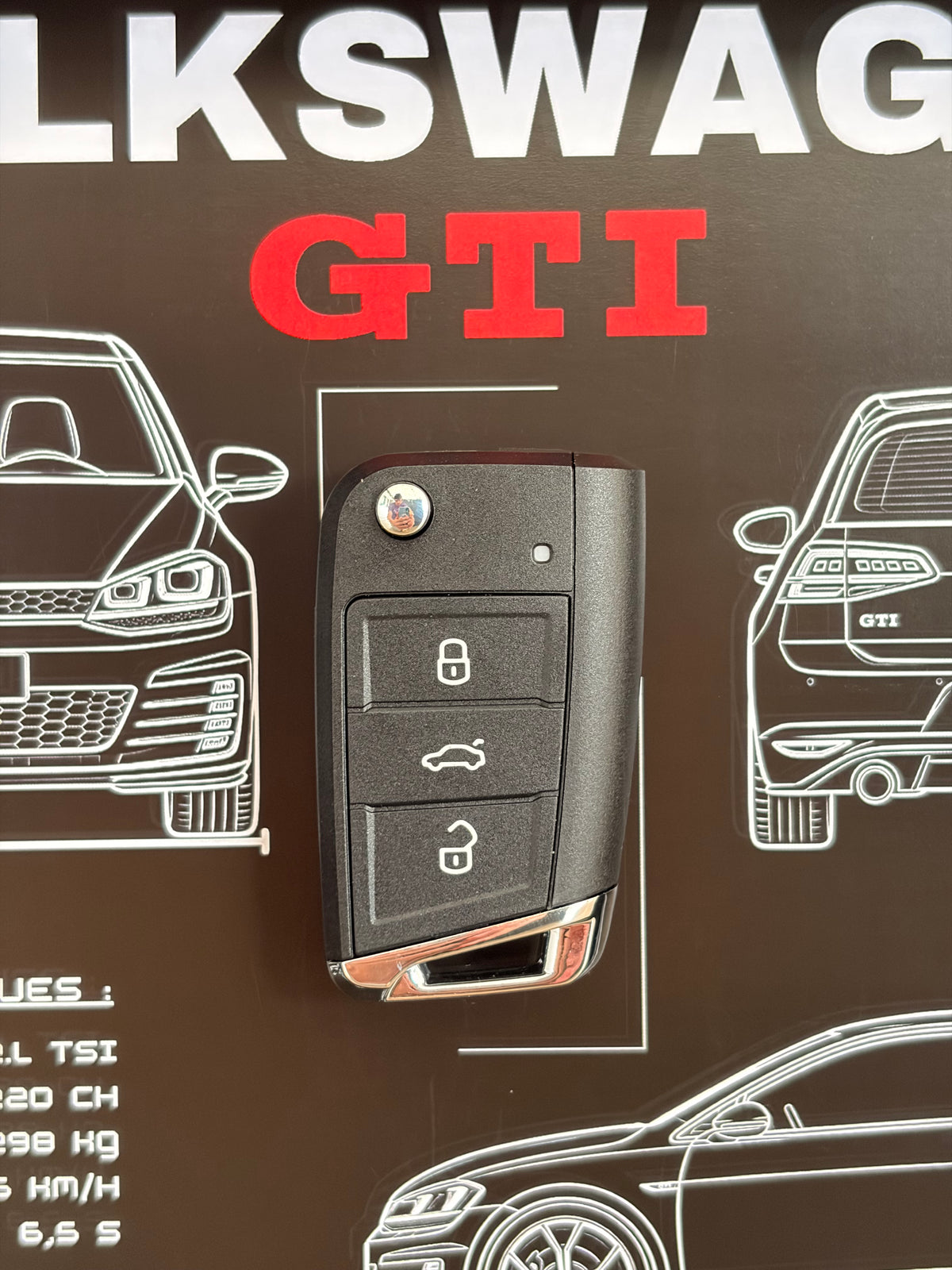 Cadre avec clé décorative de Golf 7 GTI