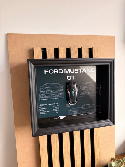 Cadre avec clé décorative de Ford Mustang