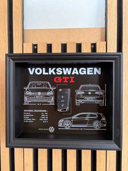 Cadre avec clé décorative de Golf 7 GTI