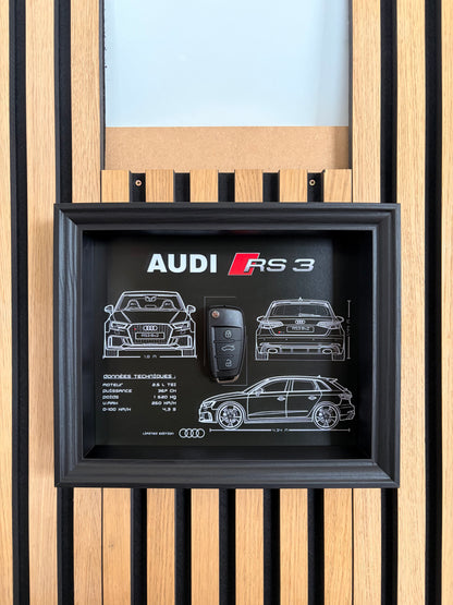 Framed decorative key for Audi RS6 C7