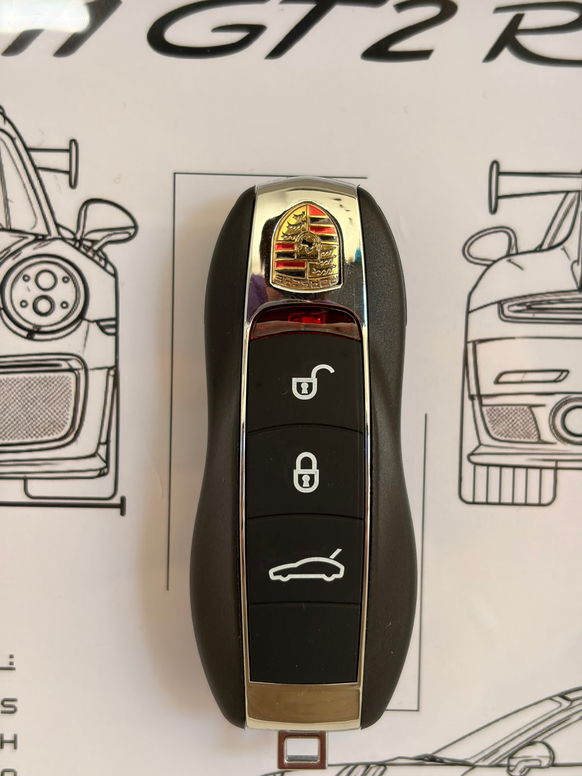 Cadre avec clé décorative de Porsche 911 GT2 RS