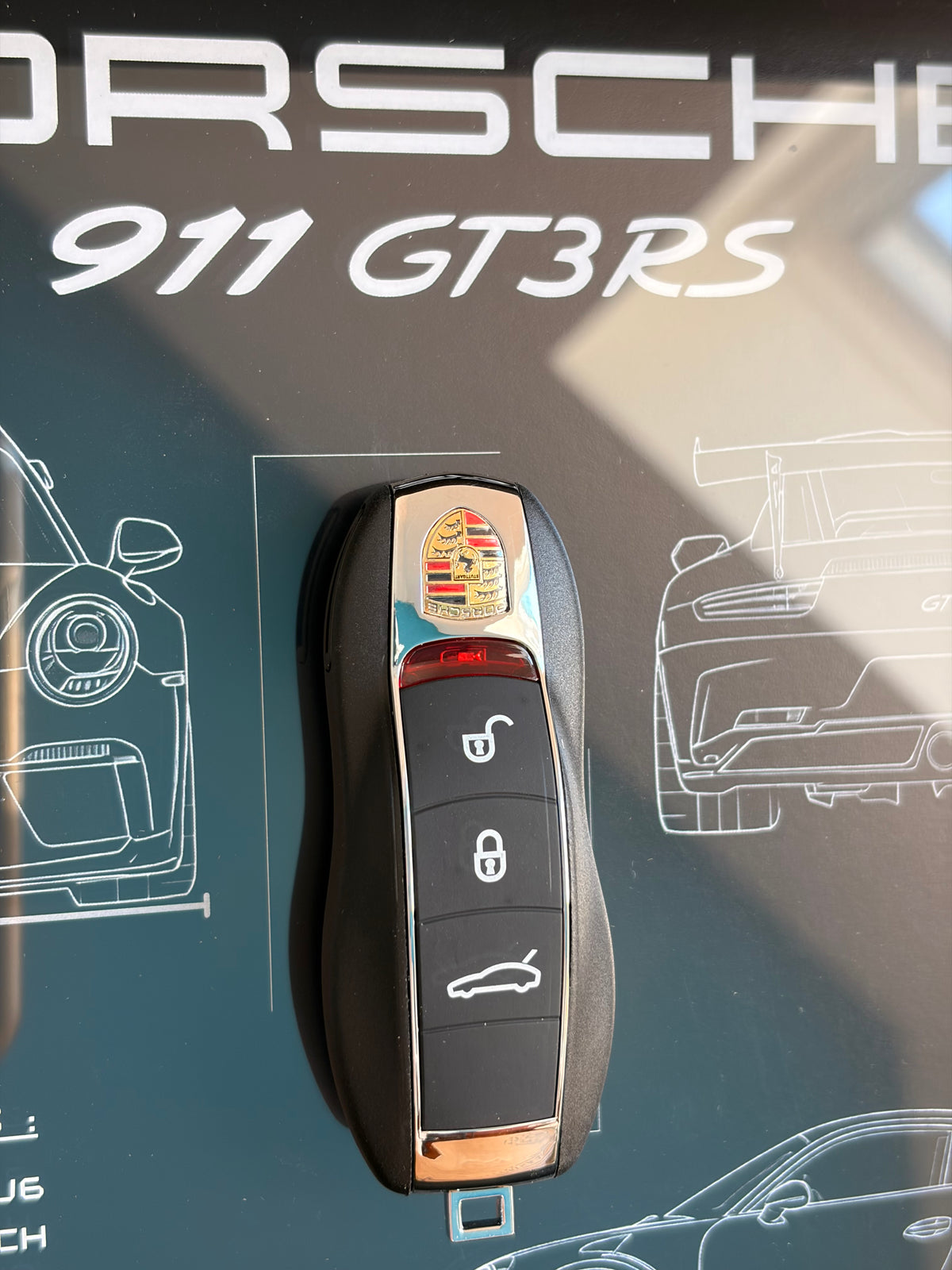 Cadre avec clé décorative de Porsche 911 GT3 RS