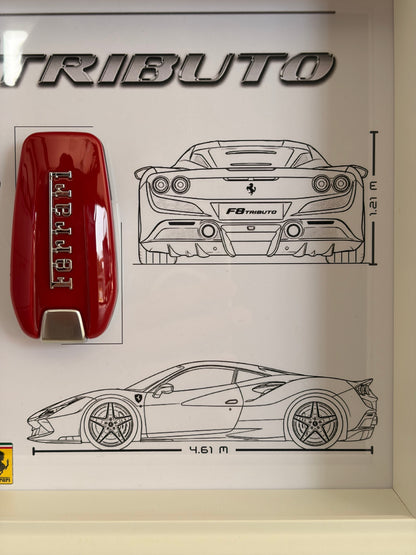 Cadre avec Clé Décorative de Ferrari F8 Tributo