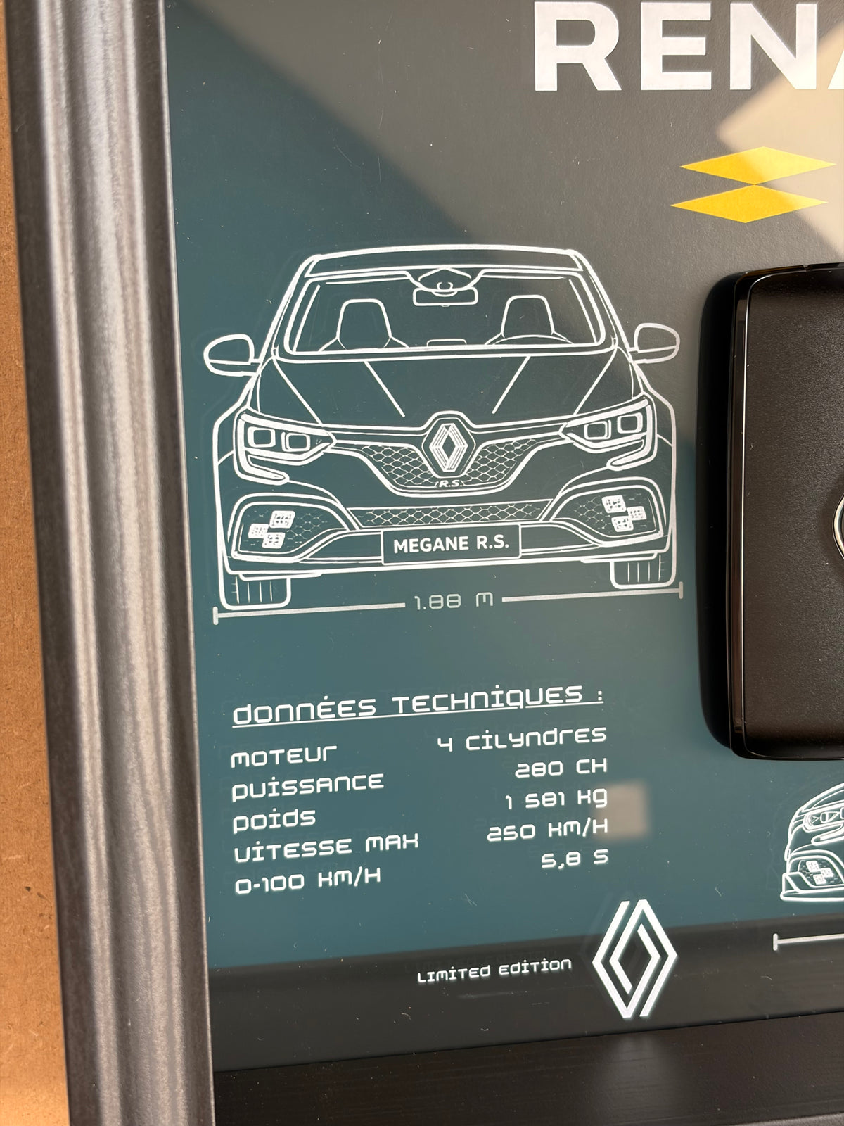 Cadre avec clé décorative de Renault Megane 4 RS