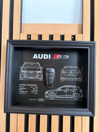 Cadre avec clé décorative de Audi S3 8v2
