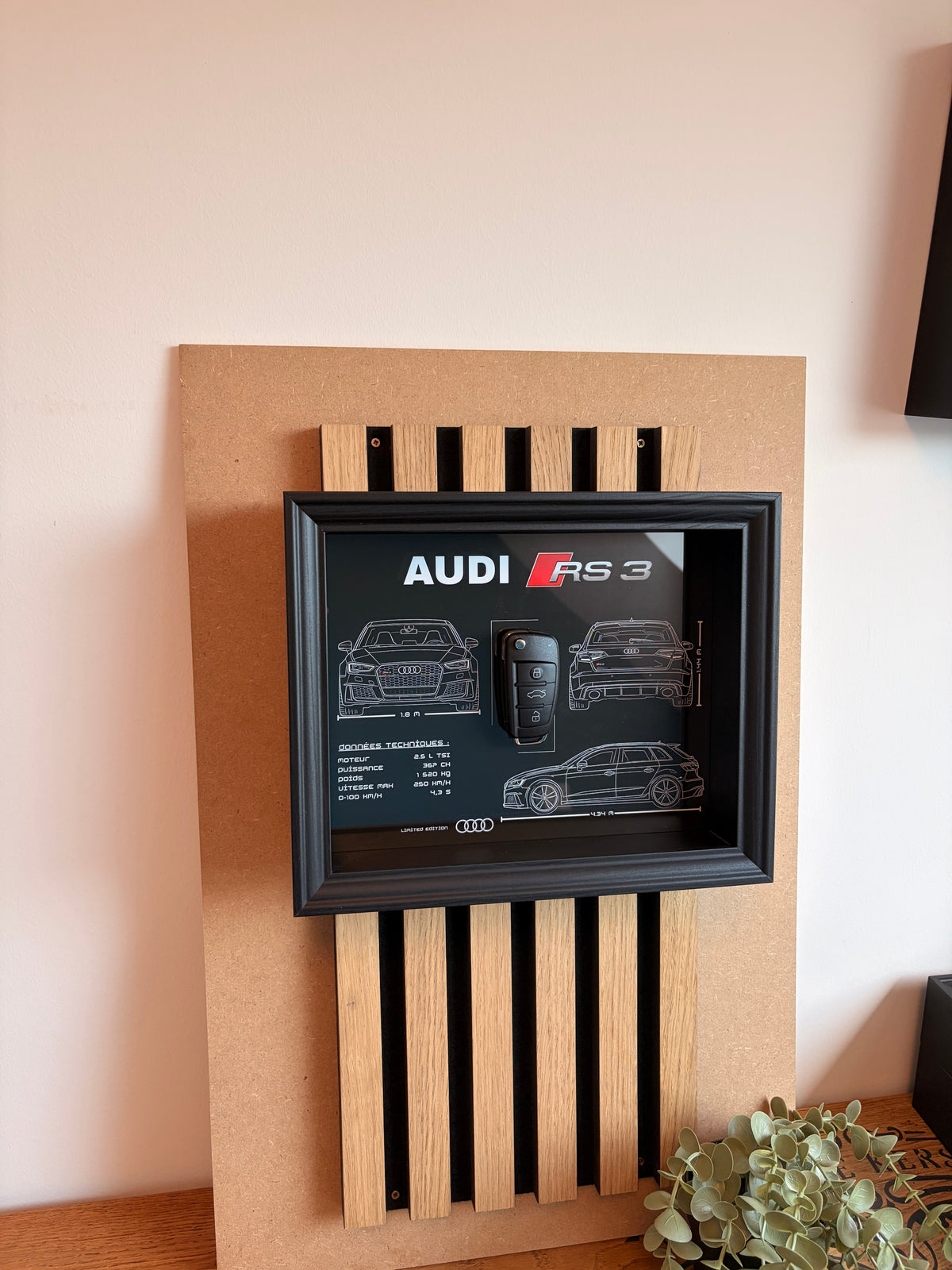 Cadre avec clé décorative de Audi RS3 8v1