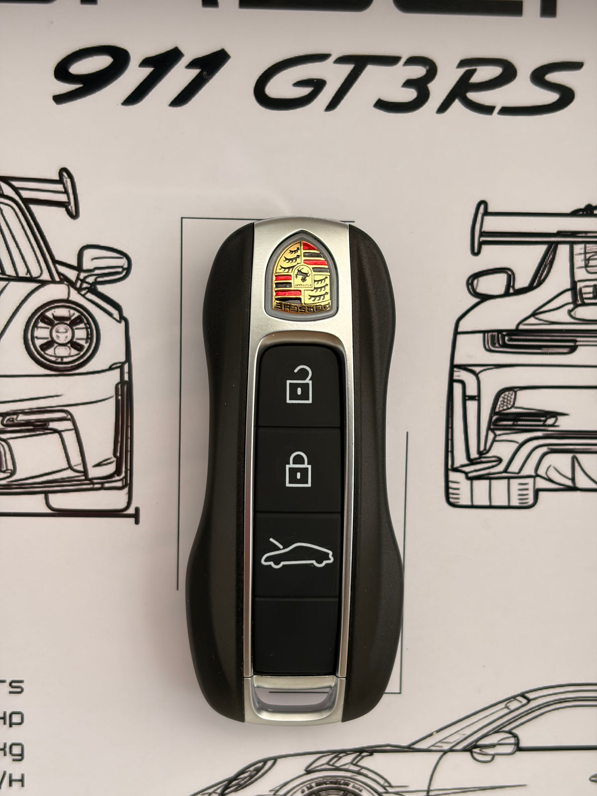 Cadre avec clé décorative de Porsche 911 GT3 RS