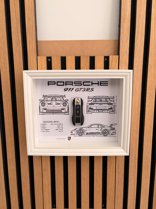 Cadre avec clé décorative de Porsche 911 GT3 RS