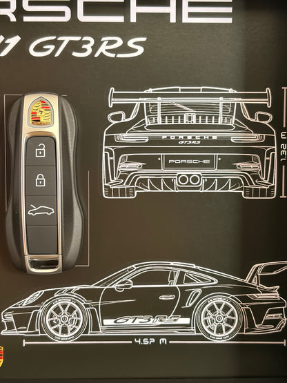 Cadre avec clé décorative de Porsche 911 GT3 RS