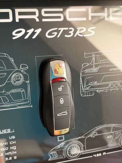 Cadre avec clé décorative de Porsche 911 GT3 RS