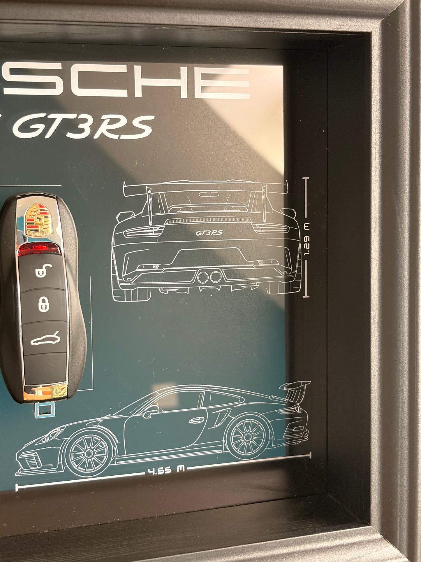 Cadre avec clé décorative de Porsche 911 GT3 RS