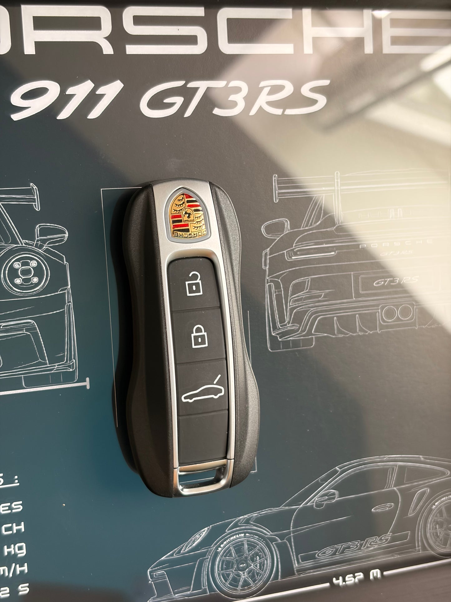 Cadre avec clé décorative de Porsche 911 GT3 RS