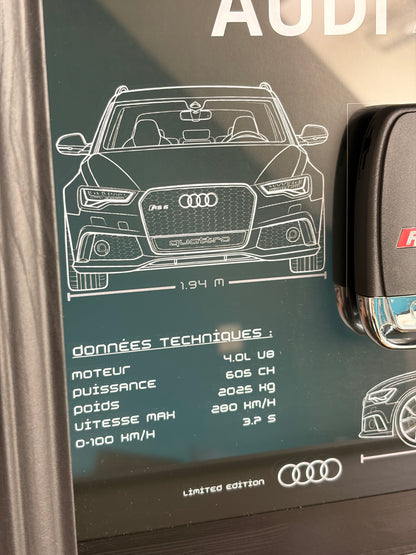 Cadre avec clé décorative de Audi RS6 C7