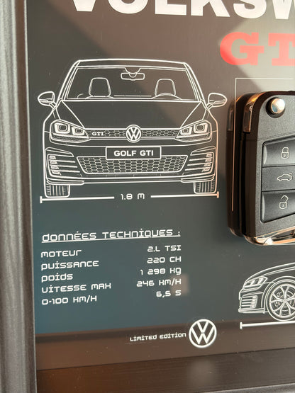 Frame with decorative Golf 7 GTI key