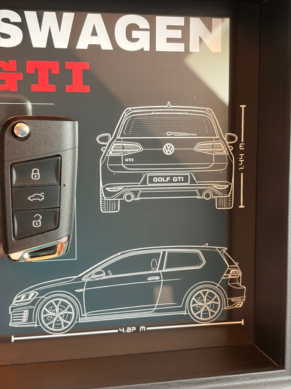Frame with decorative Golf 7 GTI key