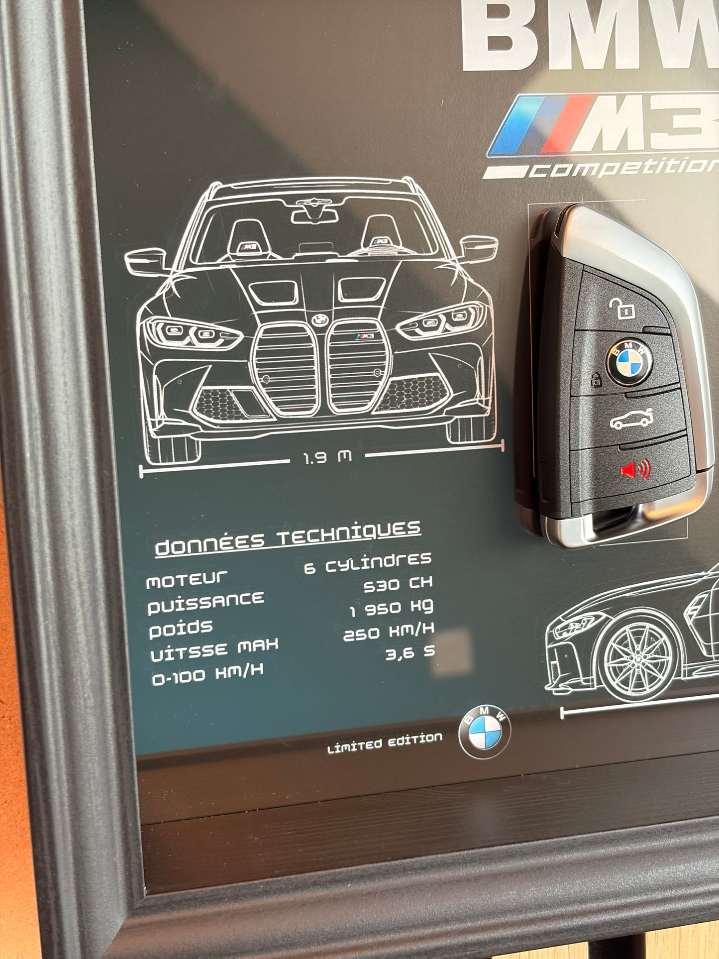Frame with decorative key of BMW M3 E92