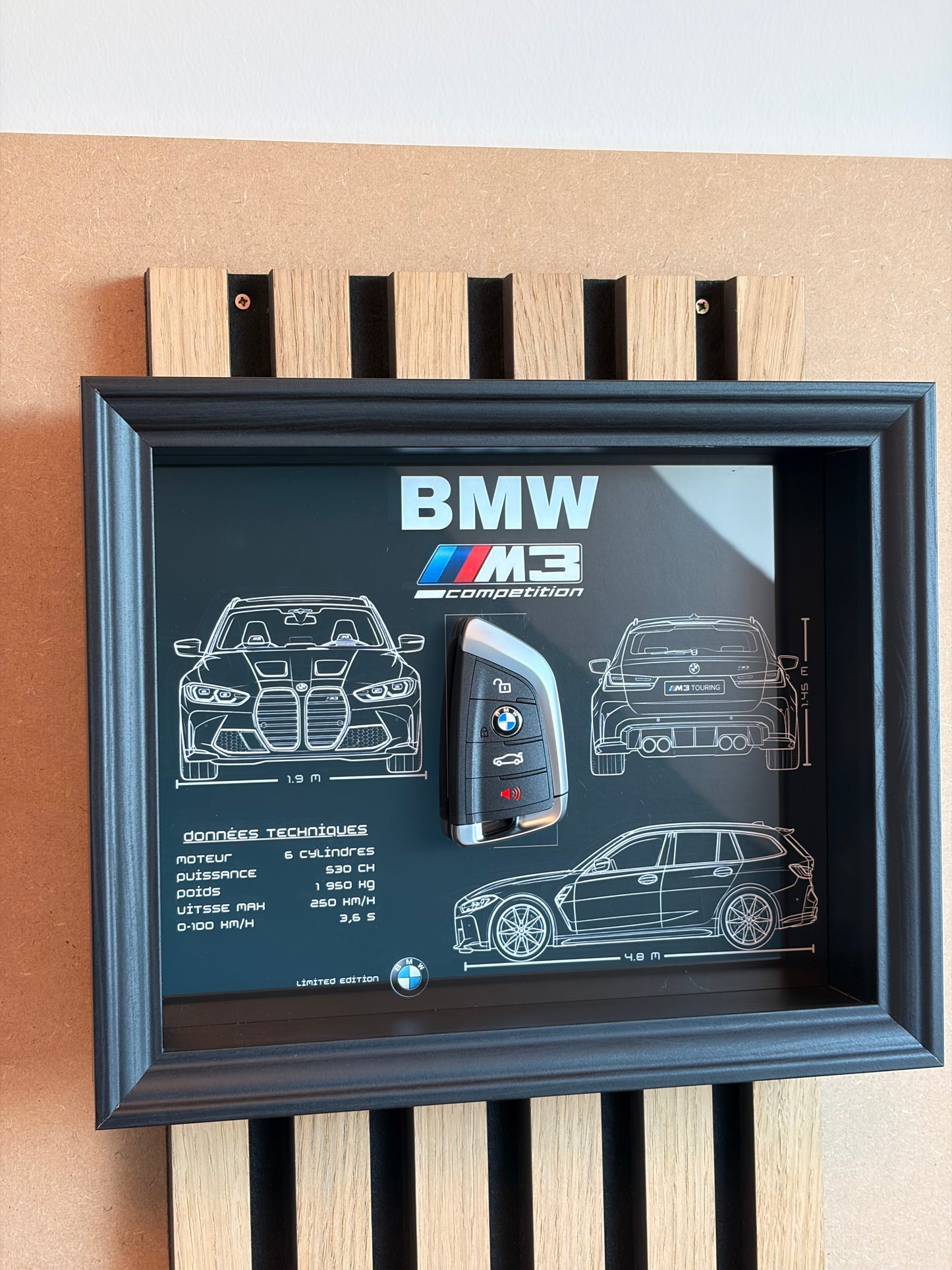 Frame with decorative key of BMW M3 E92