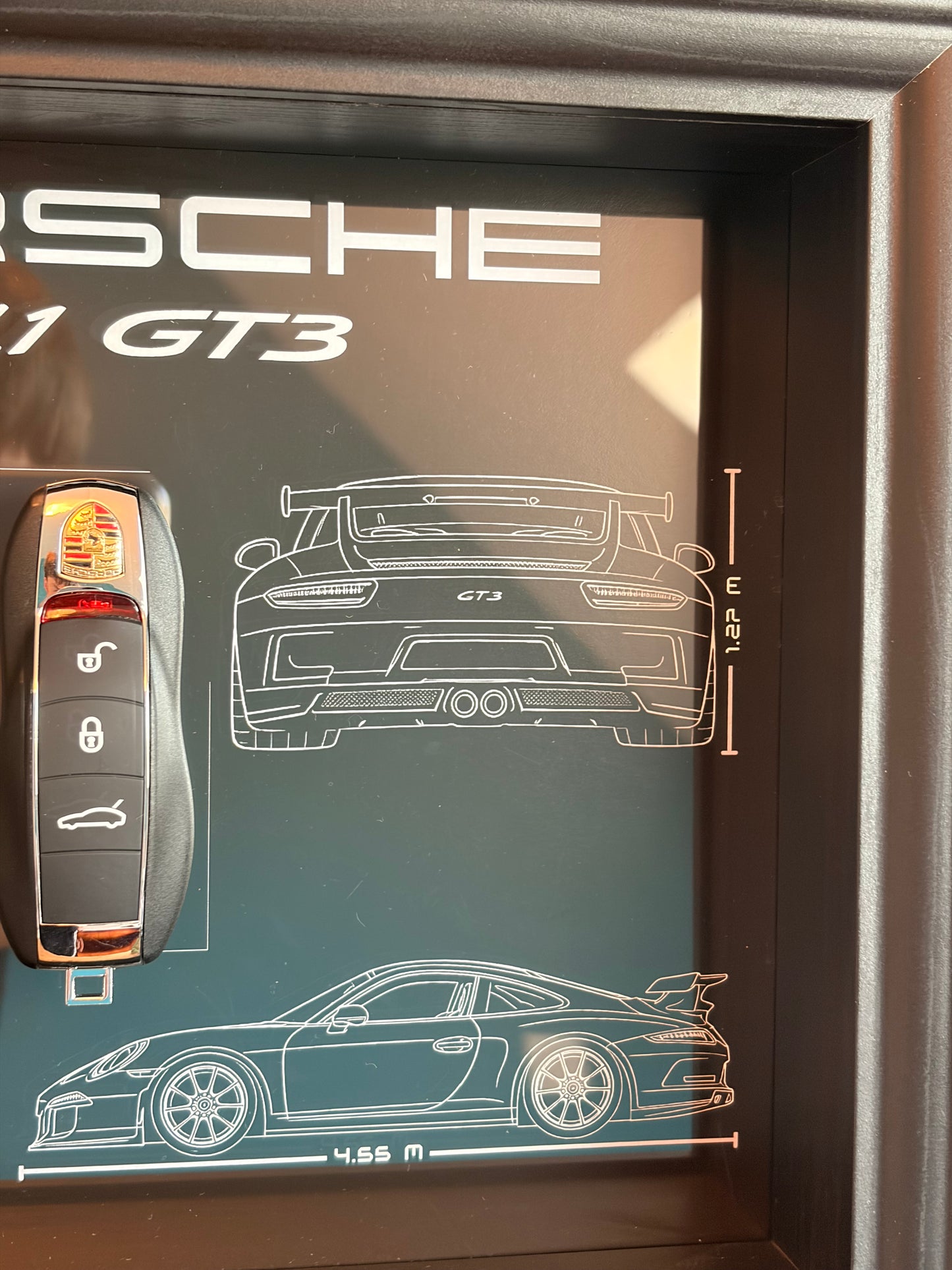 Cadre avec clé décorative de Porsche 991 GT3