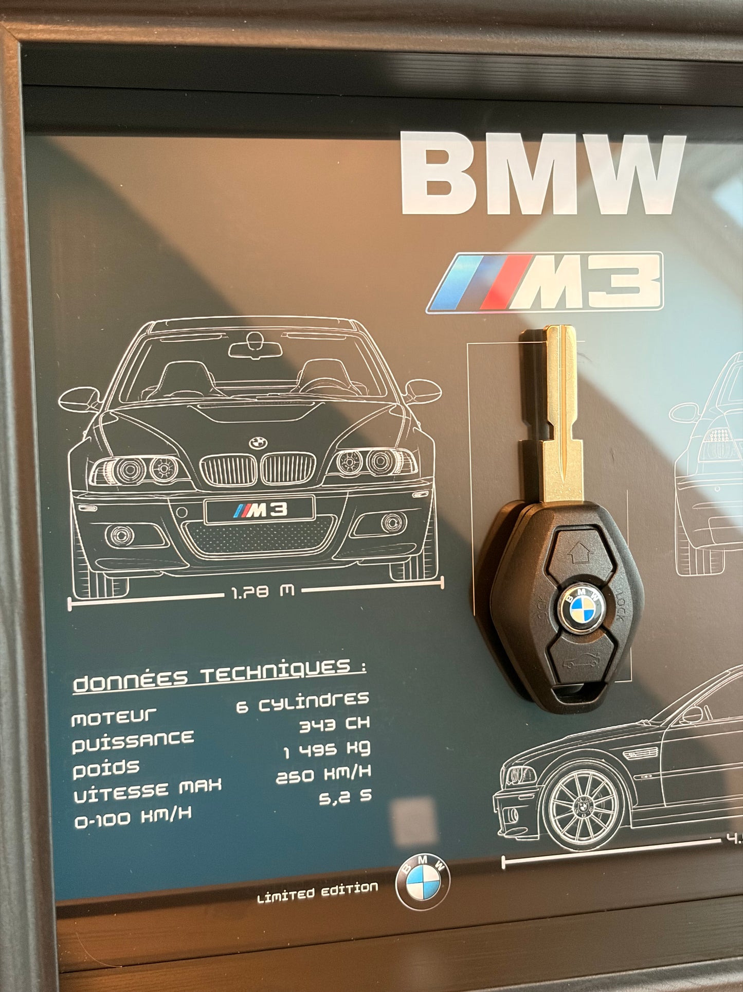 Cadre avec clé décorative de BMW M3 E46