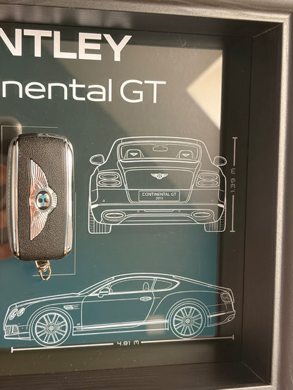 Cadre avec clé décorative de Bentley Continental GT